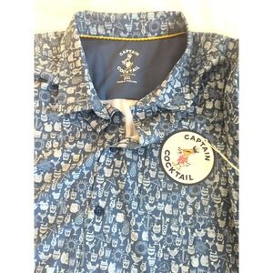 Toes On The Nose Captain Cocktail Shirt 2XL Button Up New With Tag Stay Chill